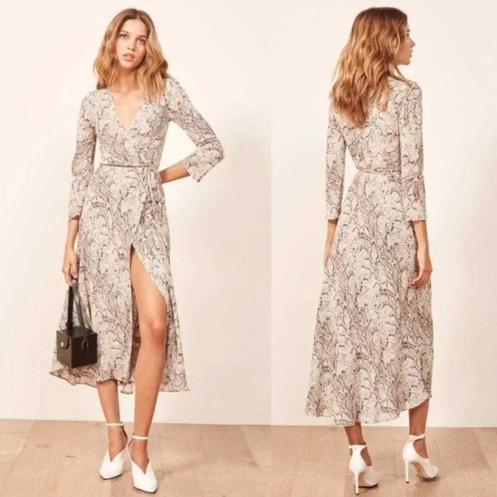 Reformation Jaz Dress - snake print dress - Picture 2 of 6